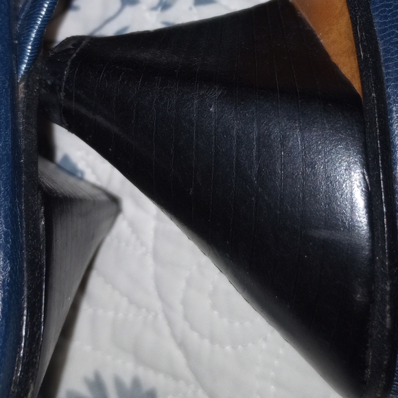 Gianni Ferrante Vero Cuoio Blue Leather Mules ~37~ - Picture 7 of 10